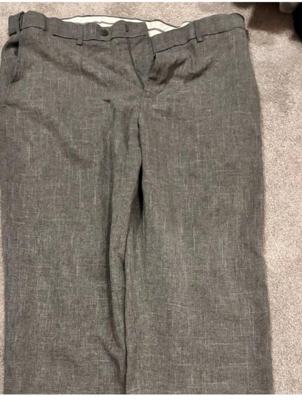 Men's Size 36in Gray Linen Blend Dress Pants